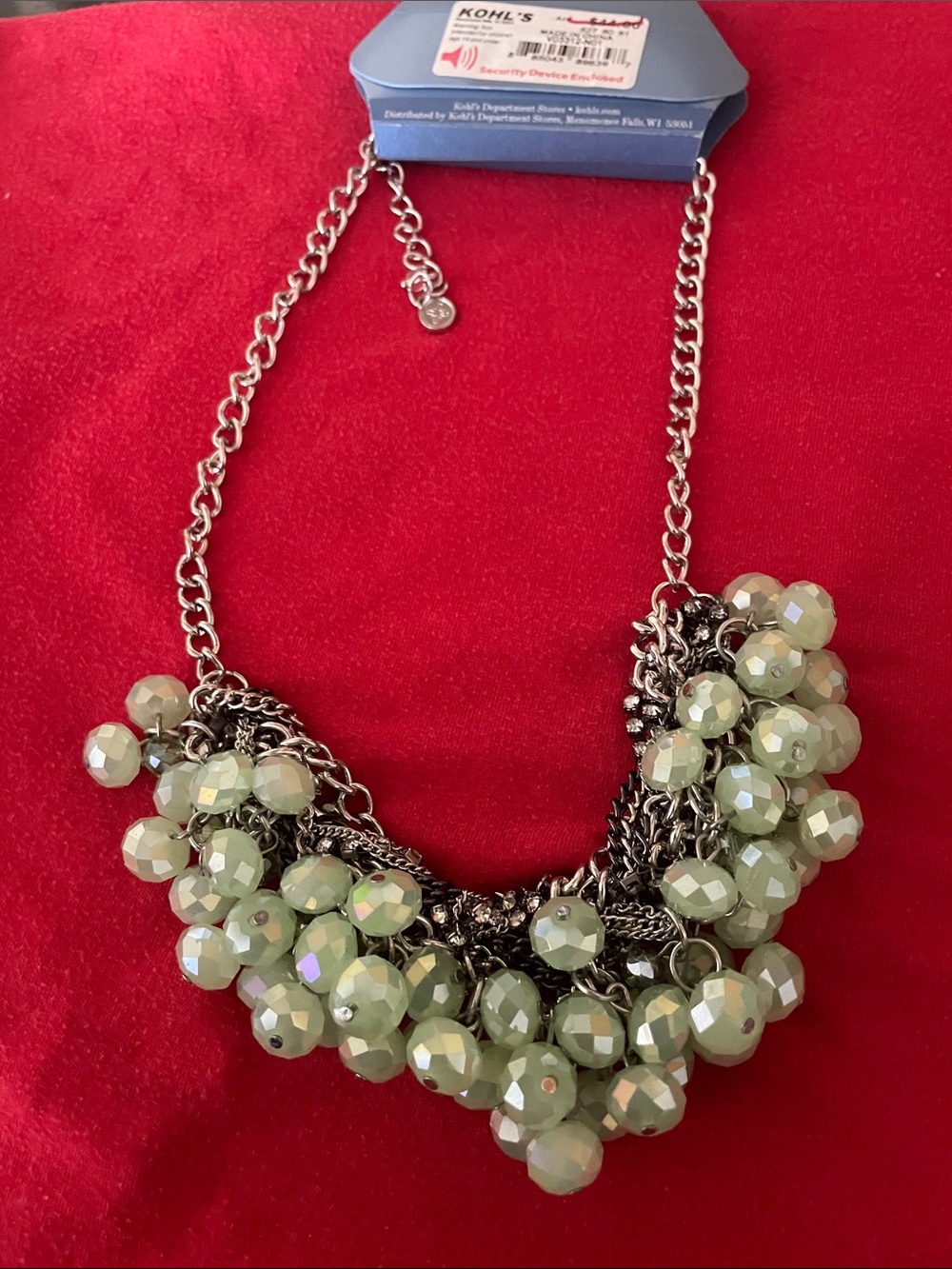 Simply Vera Vera Wang Pale Green Faceted Cluster Necklace